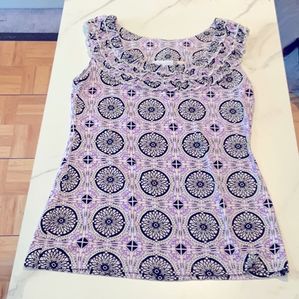 New York and Company sleeveless print top, small